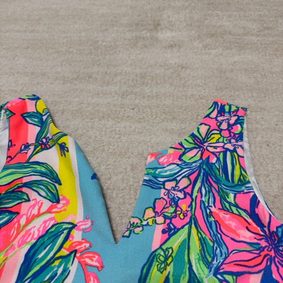 Lilly Pulitzer Floral Donna Shift Romper Dress Multi Size 00 Beachy - Picture 3 of 11